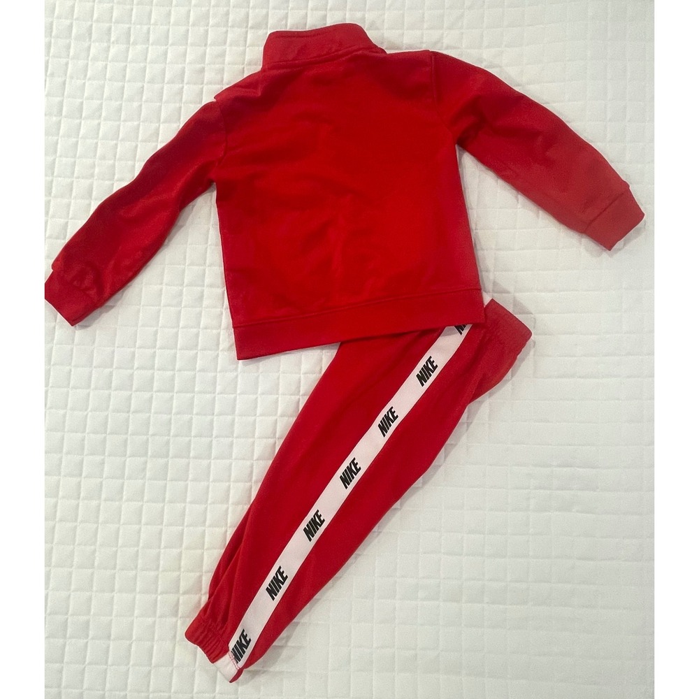 Nike Tracksuit Set Red White Logo Tape Infant Baby 24M Outfit - Picture 4 of 7